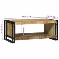 Salontafel Bruin 90 x 50 x 38 cm Massief ruw mangohout - thumbnail