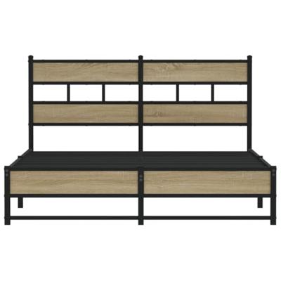 Bedframe zonder matras metaal sonoma eikenkleurig 150x200 cm