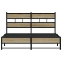 Bedframe zonder matras metaal sonoma eikenkleurig 140x190 cm - thumbnail