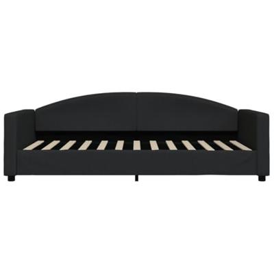 Slaapbank met onderschuifbed en lades 90x200 cm stof zwart