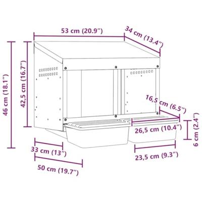 VidaXL Kippennestkast 2 compartimenten wandmontage gegalvaniseerd staal VidaXL Kippennestkast 2 compartimenten wandmontage gegalvaniseerd staal