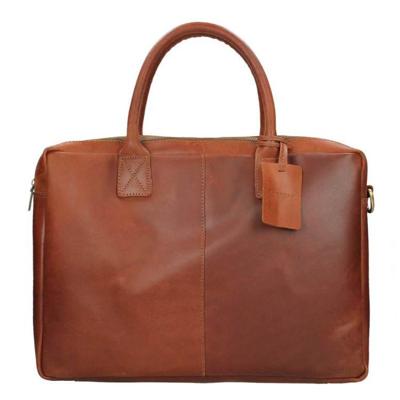 Laptoptas Burkely Leren Laptoptas 17 inch Fundamentals Vintage Taylor Worker Cognac