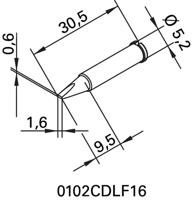 Ersa 102 CD LF 16 Soldeerpunt Beitelvorm, recht Grootte soldeerpunt 1.6 mm Inhoud: 1 stuk(s) - thumbnail