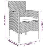 5-delige Tuinset met kussens zwart - thumbnail