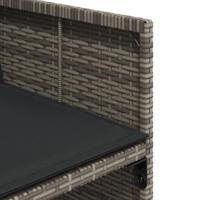 11-delige Tuinset met kussens poly rattan grijs - thumbnail