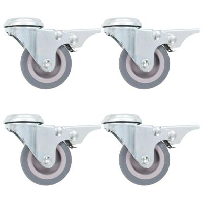 16 st Zwenkwielen met boutgaten 50 mm