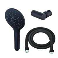 Fortifura Calvi Handdoucheset - Ø12 - rond - 3 straalsoorten - met houder - met anti twist slang - 150cm - zwart SW496816/SW720565/SW706203 - thumbnail