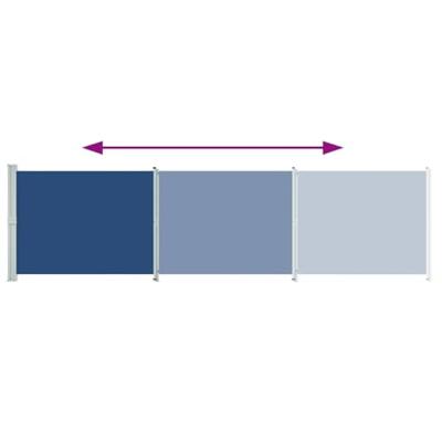 VidaXL Tuinscherm uittrekbaar 600x160 cm blauw