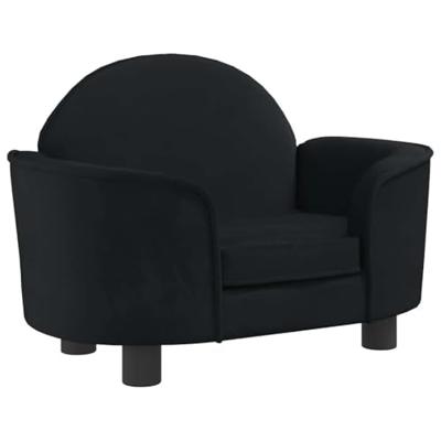 VidaXL Hondenmand 66x40x45 cm fluweel zwart VidaXL Hondenmand 66x40x45 cm fluweel zwart