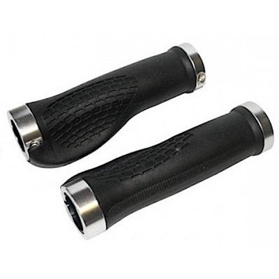 Qtcycletech Qt cycle tech stel handvatten met vleugel+schroef 130mm zwart op kaart