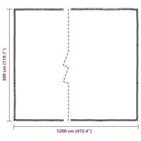 Doorzichtig zeildoek met zeilringen 3x12 m polyethyleen - thumbnail