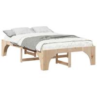 Bedframe met opslag Bruin 140 x 190 cm Massief grenenhout - thumbnail