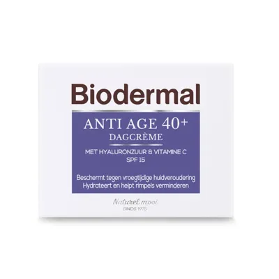 Biodermal Anti Age 40+ Dagcrème met hyaluronzuur en vitamine C - met SPF15