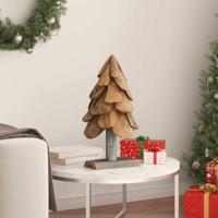 Kerstboom met standaard Bruin 60 cm Massief teakhout - thumbnail
