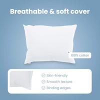 VidaXL Hoofdkussen met kussen 2 pcs wit 60 x 80 cm katoen - thumbnail