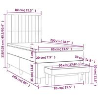 Boxspring met matras stof taupe 80x200 cm - thumbnail