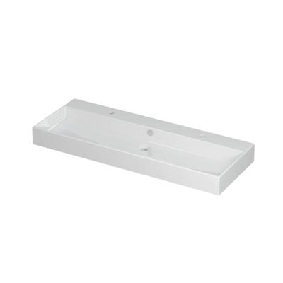 INK Unlimited Wastafel Porselein met 2 Kraangaten - 1200x450x110 mm - Glans Wit