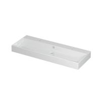 INK Unlimited Wastafel Porselein met 2 Kraangaten - 1200x450x110 mm - Glans Wit - thumbnail