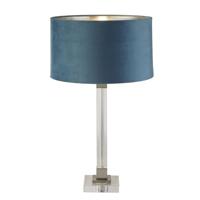 Searchlight Design tafellampScarborough goud met blauwe kap - EU67521TE - thumbnail
