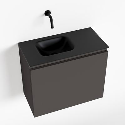 MONDIAZ OLAN 60cm toiletmeubel dark grey. LEX wastafel urban links geen kraangat MONDIAZ OLAN 60cm toiletmeubel dark grey. LEX wastafel urban links geen kraangat