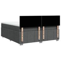 Boxspring met matras stof donkergrijs 200x200 cm - thumbnail