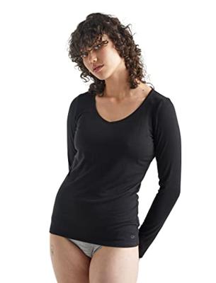 Icebreaker Merino 150 Siren LS Sweetheart Thermoshirt Dames Black L