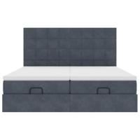 Ottoman bed met matrassen 200x200cm fluweel donkergrijs - thumbnail