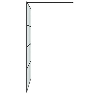 Inloopdouchewand 140x195 cm mat ESG-glas zwart