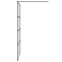 Inloopdouchewand 140x195 cm mat ESG-glas zwart - thumbnail