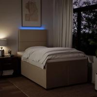 Boxspring met matras stof crèmekleurig 120x200 cm - thumbnail