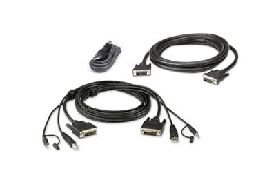 ATEN KVM Aansluitkabel [1x DVI-D-stekker, USB-A 2.0 stekker, Jackplug male 3,5 mm - 1x DVI-D-stekker, USB 2.0 bus A, Jackplug male 3,5 mm] 1.80 m Zwart
