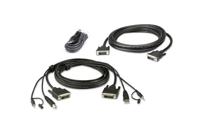 ATEN KVM Aansluitkabel [1x DVI-D-stekker, USB-A 2.0 stekker, Jackplug male 3,5 mm - 1x DVI-D-stekker, USB 2.0 bus A, Jackplug male 3,5 mm] 1.80 m Zwart - thumbnail