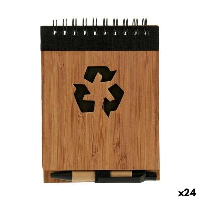 Spiraalnotitieblok met Pen Bamboe 1 x 10 x 13 cm (24 Stuks)