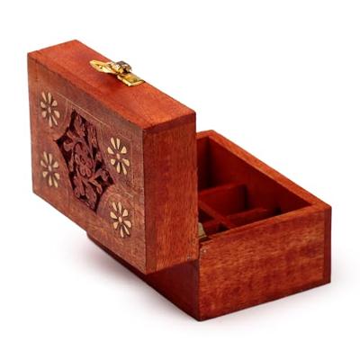 Mango Hout Etherische Olie Doos (voor 6 flesjes - Design 2)