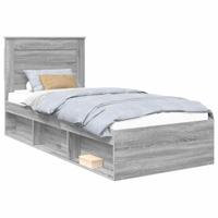 Bedframe met lade Grijs Sonoma 90 x 190 cm Massief grenenhout - thumbnail