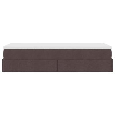 Ottoman bed met matras 90x200cm stof donkerbruin