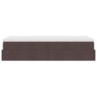 Ottoman bed met matras 90x200cm stof donkerbruin - thumbnail