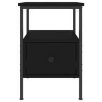 Nachtkastje 34x36x50 cm bewerkt hout zwart - thumbnail