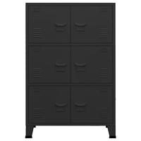 Opbergkast industrieel 75x40x120 cm metaal zwart - thumbnail