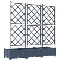 VidaXL Tuin bloempot 3 pcs grijs 120 x 40 x 125,5 cm staal - thumbnail