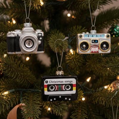 Retro glazen kerstballen - Cassette, Camera & Recorder