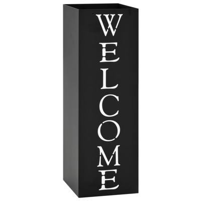 VidaXL Parapluhouder welcome staal zwart