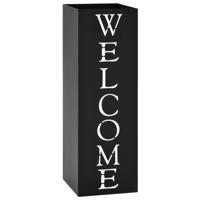 VidaXL Parapluhouder welcome staal zwart - thumbnail
