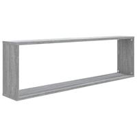 Wandschappen kubus 2 st 100x15x30 cm bewerkt hout grijs sonoma - thumbnail