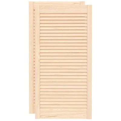 VidaXL Kastdeuren met lamellen 2 st 99,3x49,4 cm massief grenenhout VidaXL Kastdeuren met lamellen 2 st 99,3x49,4 cm massief grenenhout