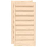 VidaXL Kastdeuren met lamellen 2 st 99,3x49,4 cm massief grenenhout - thumbnail