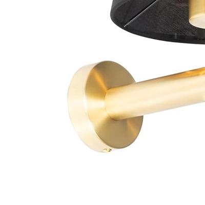 QAZQA Moderne wandlamp messing met zwart - Pluk