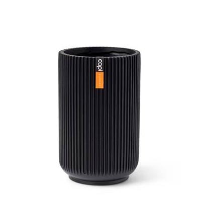 Vaas hoog Groove H21.7 cm zwart bloembpot Capi Europe - Capi europe