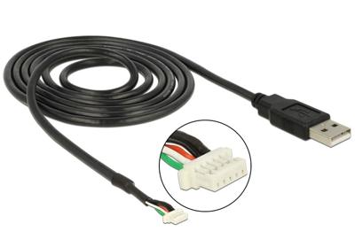 DeLOCK USB 2.0 A M / 5 pin V5 1,5 m camerakabel 1,5 m zwart - camerakabels (1,5 m, zwart, 5-polig SMT, USB 2.0 A, mannelijke connector/mannelijke connector)