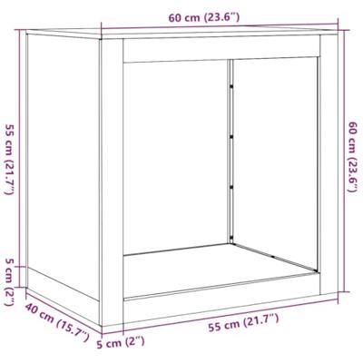 VidaXL Brandhoutrek 60x40x60 cm weervast staal